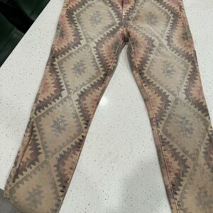 Free People Geometric Pattern Skinny Jeans - Multicolor